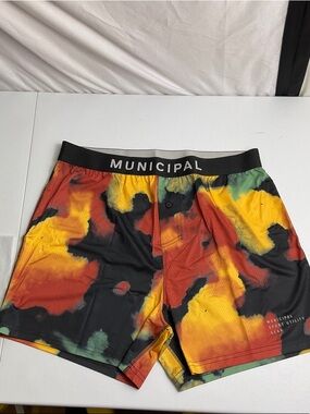 Municipal Underdog Boxer Shorts - Yellow/Red/Black/Green Tie Dye